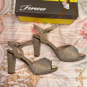 Rhinestone Sparkling Champagne Heels